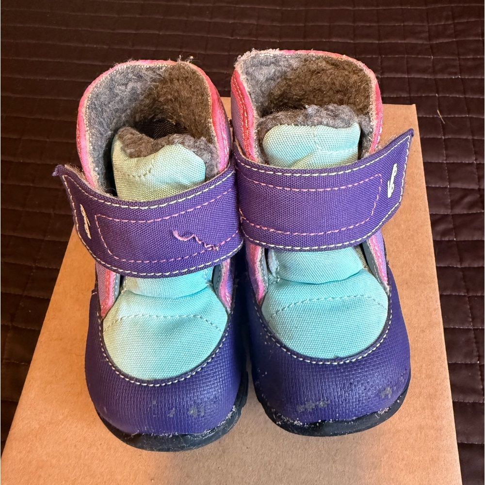 See Kai Run Blake Purple Mint Basics Toddler Boots size 6
